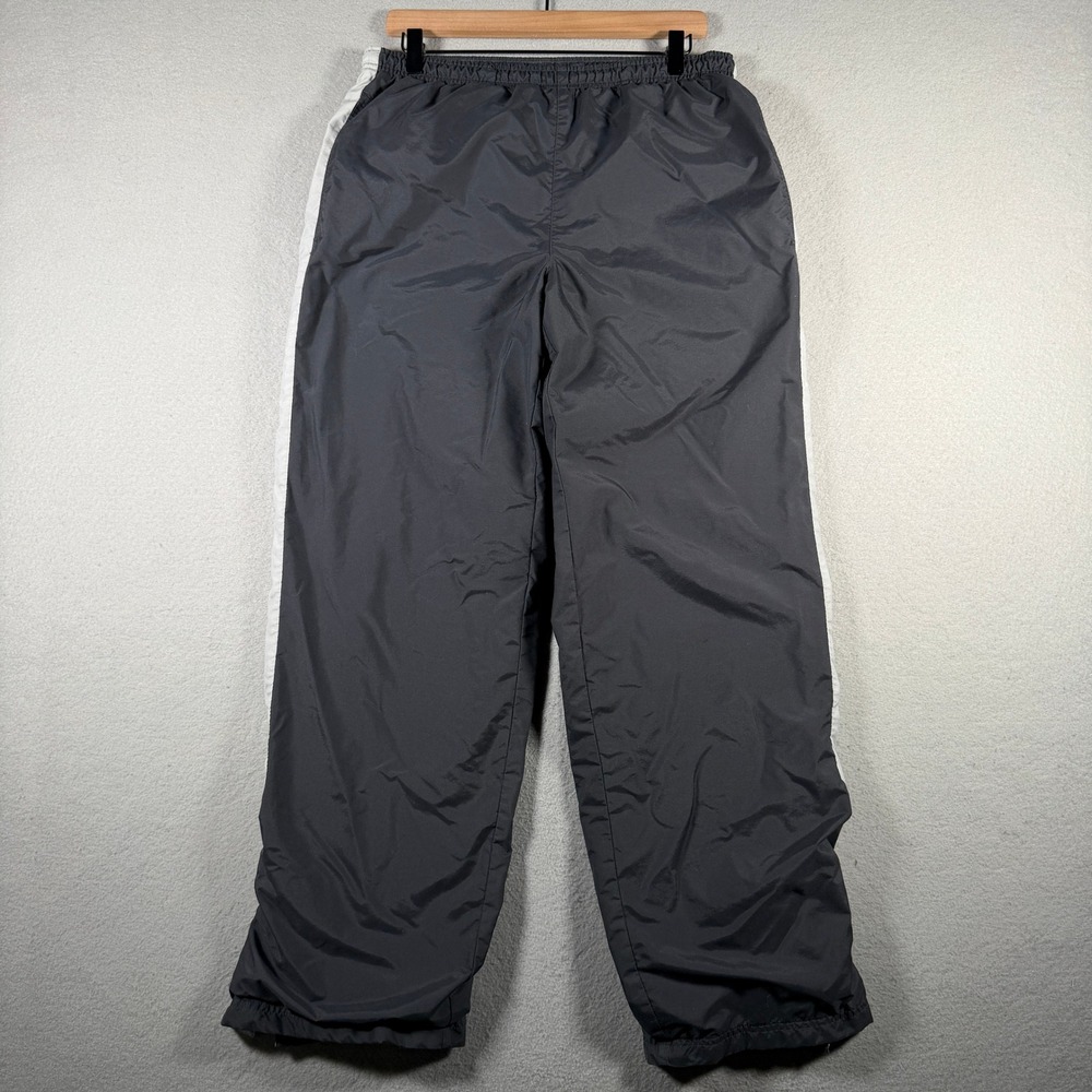 Nike Mens Gray White Stripe Nylon Windbreaker Track Pants Lined M H20409CIT